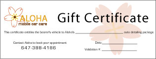 Aloha Car Care Gift Certificate
